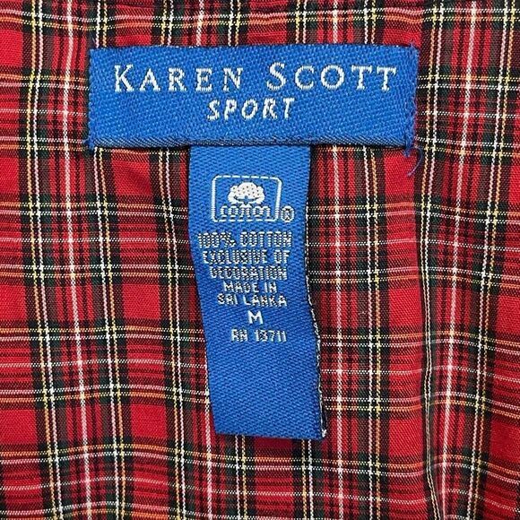 KAREN SCOTT Vest Womens Medium Black Red Poinsettia Christmas Velvet Embroidered - Picture 4 of 16